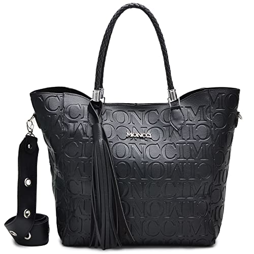 Bolsa Grande saco ombro feminina alça tiracolo (Preto)