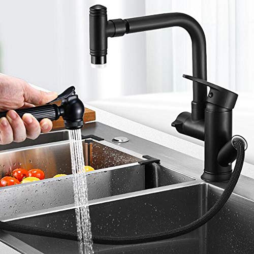 Grifo de cocina contra salpicaduras con cabezal orientable para fregaderos profundos 7