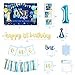 Baby Boy 1st Birthday Decorations, 1st Birthday Boy Decorations, Baby First Bday Party Supplies, Balloon Boxes, Backdrop, High Chair Banner, Crown, Photo Banner, Balloon Garland for One Year Old