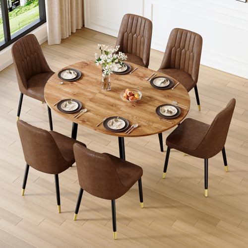 KitDans Round Dining Table Set for 6| 42