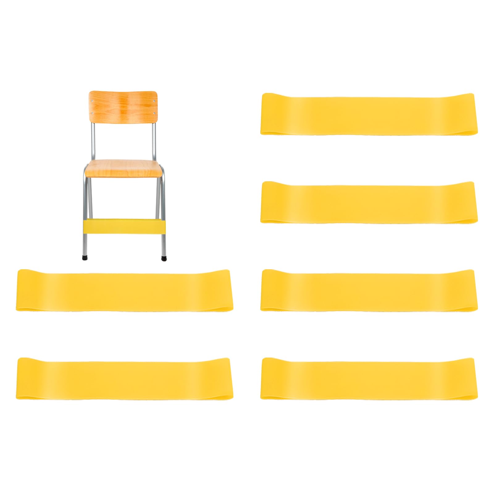 PATIKIL Fidget Bands for Classroom Chairs 6 Pcs, Chair Bands Relieve Anxiety for Classroom Seats and Desks Yellow, 0.8mm