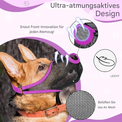 Maulkorb Für Hunde, 2 Stück Maulkorb Für Hunde, Weich, Verstellbare Schlaufe, Atmungsaktiv, Sicherer, Schneller Sitz Für Kleine, Mittelgroße Hunde, Verhindert Beißen, Kauen Und Bellen, S/M/L