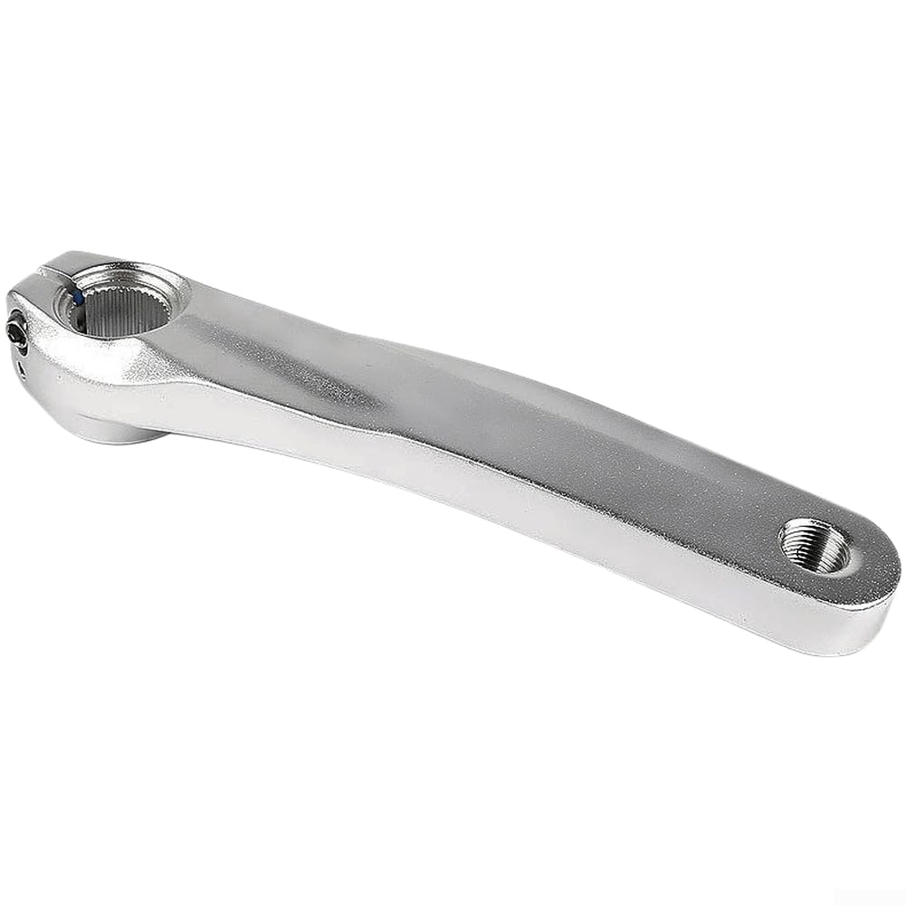 Left Crank Arm for SLX for XT 170mm 36 Grooves Aluminum Alloy Compatible with FC-M590 FC-M596 FC-M610 Lightweight Replacement Black Silver for Mountain Bike 14mm Pedal Shaft(Silver)
