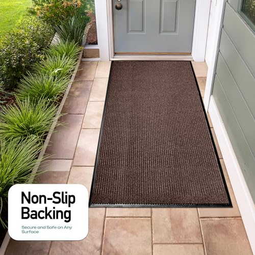 Image of MaxMat Extra Large Commercial Floor Mat, 3 x 5 Feet Heavy Duty, Waterproof, Low-Profile, Easy to Clean, Rubber Entry Mat (Brown, 3 x 5 Feet)
