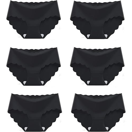 Women's Seamless Hipster No Show Invisible Ice Silk Stretch Underwears Pack Bikini Underwear Panty