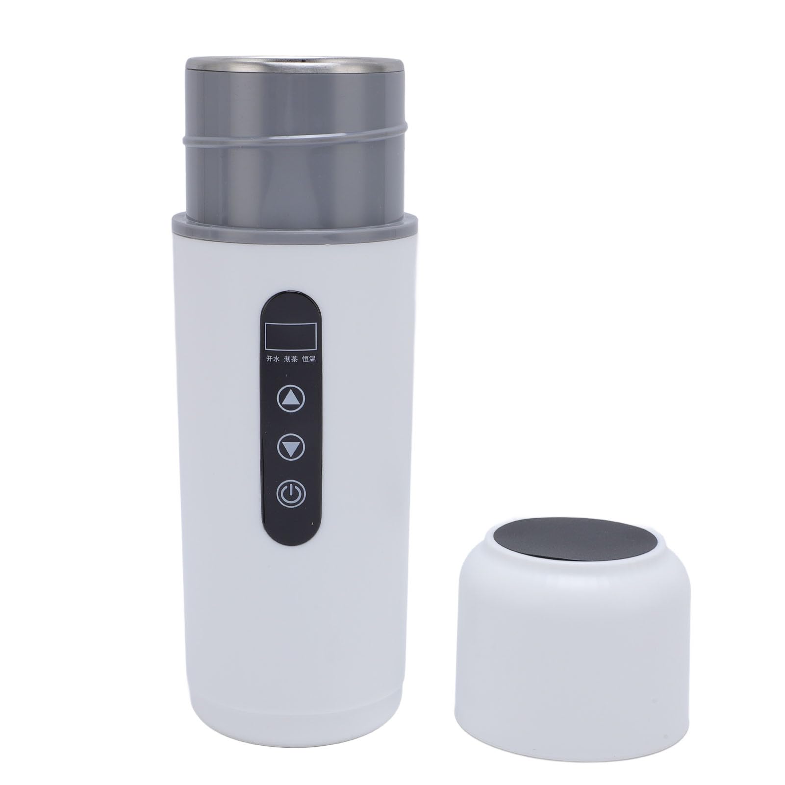 OMABETA 1PCS 500 Ml de Chauffage de Voiture, Tasse de Chauffage de Voyage Portable Kettle 12V 24V, Tasse de Chauffage en Acier Inoxydable pour Camion de Voiture (Blanc)