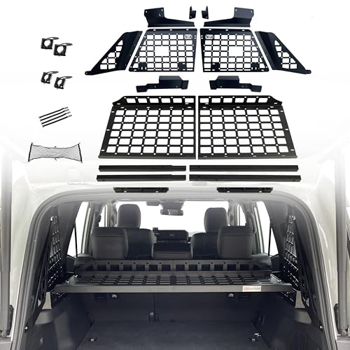 HIGH FLYING 2024 2025 for Toyota Land Cruiser Prado LC250 Car Accessories Molle Panels Storage Modular System Trunk Shelf Organizer Interior Rear Cargo Racks (Side Panels+Shelf A)