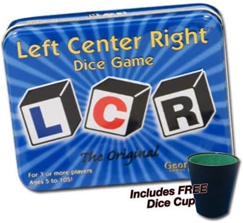 George & Co. Games Left Center Right Dice Game in Tin with Dice Cup