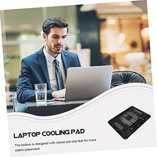 Base refrigeradora para laptop con ventilador silencioso, ultra delgada, soporte elevador para gaming y trabajo, base antideslizante para estabilidad y diseño eficiente de refrigeración por aire miniatura 5
