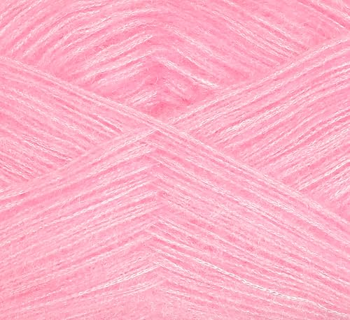 Image of M.G ENTERPRISE Knitting Wool Yarn, Soft Fancy Feather Wool Pink 100 GMS Best Used with Knitting Needles, Soft Fancy Wool-QE Art-HDG