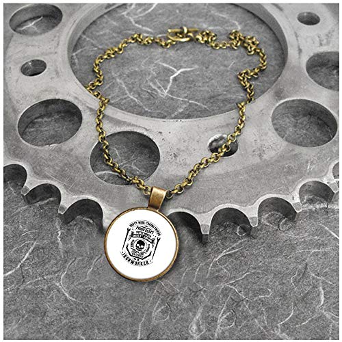 OMANECK I'm an Ironworker Necklace Antique Brass, Gift for Ironworker Necklaces (Necklace - Antique Brass - White)