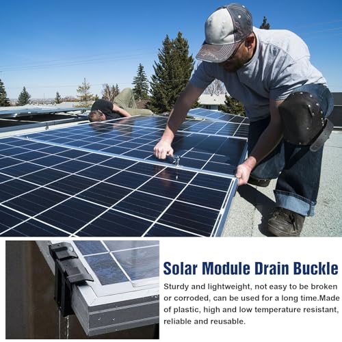 Ouzionz 20 Stück Solarpanel Wasserablauf Clips Entwässerung Clips Solarpanel Wasserablauf Clips PV Modul Reinigungs Clips Wasserablauf Solarpanel Schlammentfernungs Clips Komponenten Solarmodule