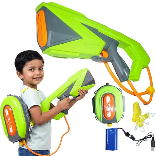 Image of VikriDa Backpack Electric Water Gun with Rechargeable Battery 1350ml Large Capacity Tank Up to 40ft Long Range Powerful Water Blaster for Kids Summer Toy for Beach,Poolside Splash Play & Water Games
