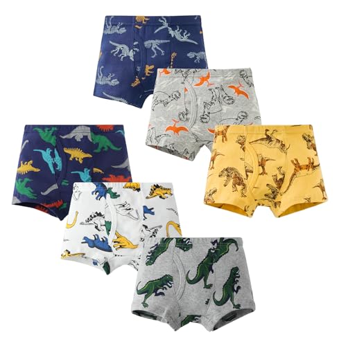 LeQeZe Boys Boxer Shorts 6-Pack - 100% Cotton Breathable Underwear for Kids Age 8-9 Years | Soft Comfort Fit for Daily Wear & Play (Manufacturer size 150)