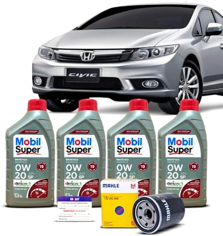 Kit Troca de Oleo 0w20 e Filtro Honda Civic 1.8 16v 2013 a 2015