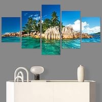 SIGNWIN 5 Panel Canvas Wall Art Modern Art Beach Coastal Expressive Global Multicolor Photography for Home Decorations Ready to Hang - 60