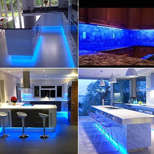 Homeleo 5M 150 LED Blue Strip Lights Battery Powered, Waterproof Battery LED Light Strip for Fish Tank Aquarium Christmas Hanukkah Decorations Kitchen Bedroom Window Birthday Party Swimming Pool Stair