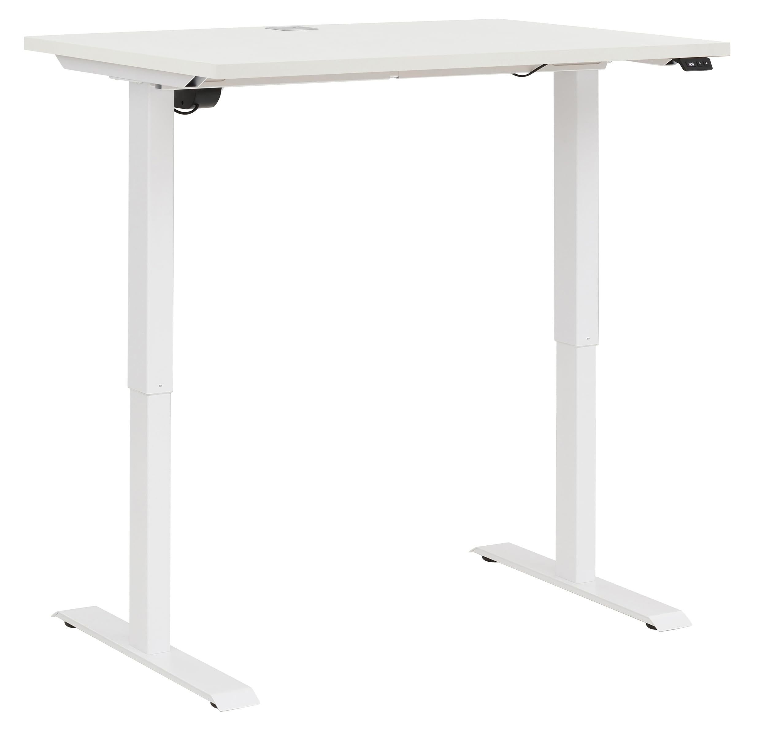 möbelando Schreibtisch >e-Desk< elektrisch Verstellbarer 150x 72-120x72 cm in weiß, Ergonomisch für gesundes Arbeiten, Stufenlos mit LED-Anzeige, Stoß- und Kratzfest, Made in Germany