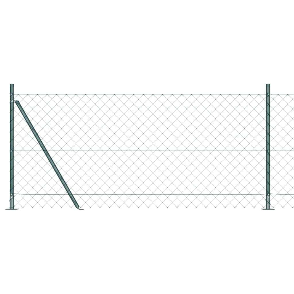 Geschweißter Drahtzaun mit Betonfundament 10 x 0,8 m grün PVC-beschichteter Stahl Zaunfeld für Gartenzaun und Terrasse mit Maschendraht Sichtschutz und Sicherheit im Außenbereich