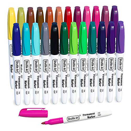 Reviews for Shuttle Art Permanent Markers, 24 Colors Fine Point Assorted Colors Permanent Marker