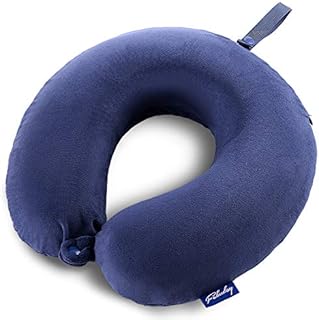 Fabuday Travel Pillow Memory Foam - Head Neck Support Airplane Pillow for Traveling, Car, Home, Office, Travel Neck Flight Pillow with Attachable Snap Strap Soft Washable Cover