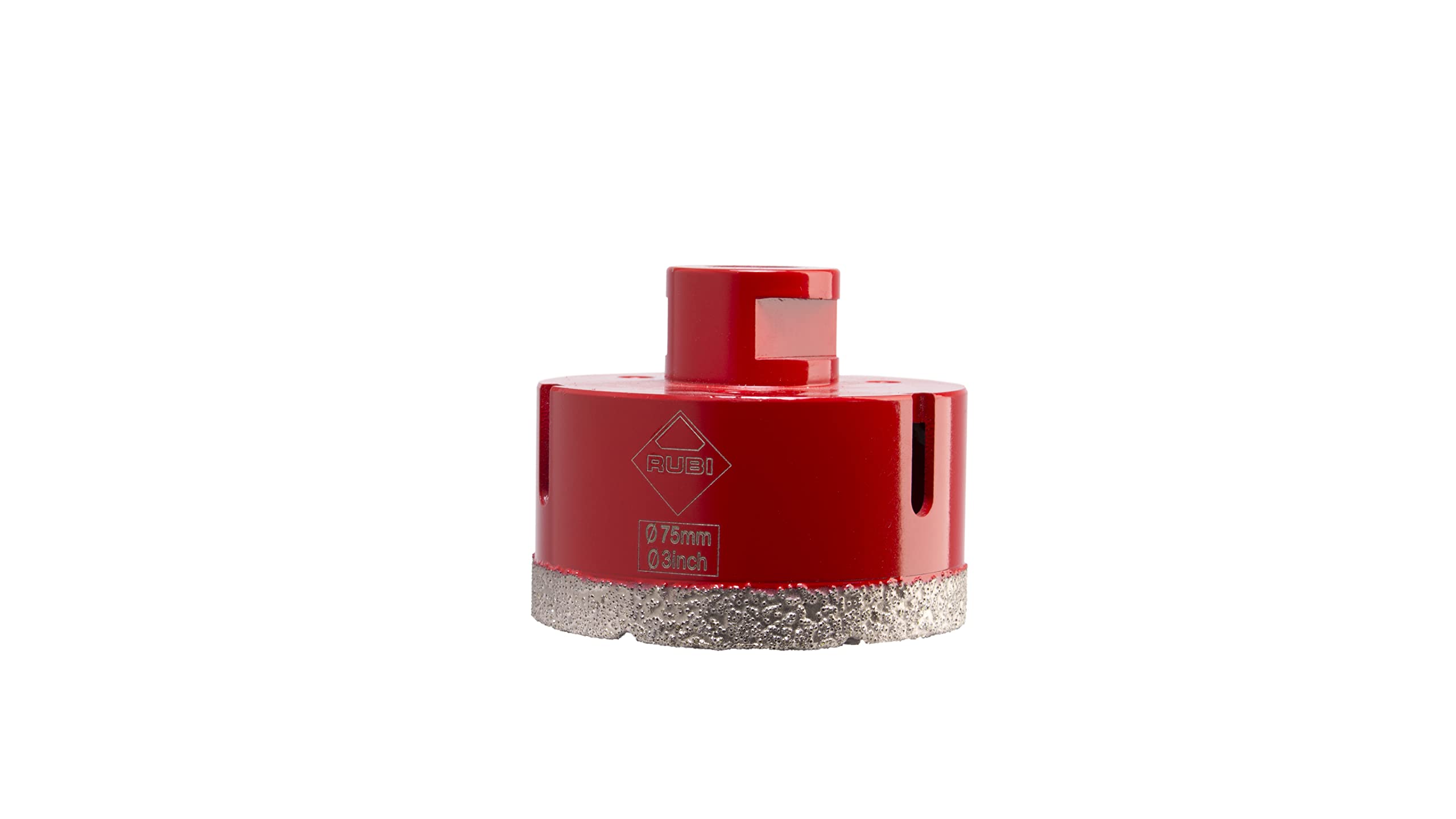 RUBI 5992 | Brocas de Diamante DRYGRES | Perforación de Baldosa Cerámica, Gres Porcelánico, Mármol y Granito | Broca Porcelánico para Taladro en Seco | Taladro Ø 75 mm