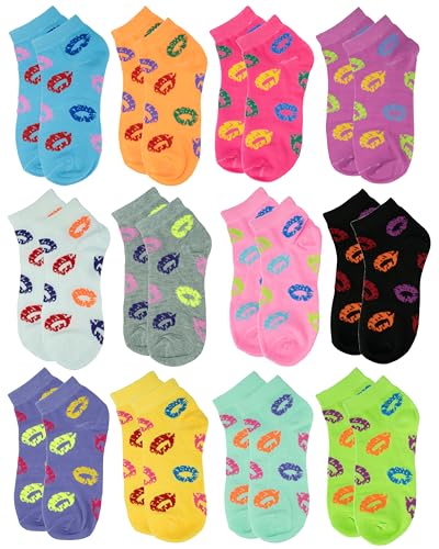 Image of Gelante 12-Pair Women's Ankle Socks, Colorful Comfortable Lightweight Breathable Athletic
