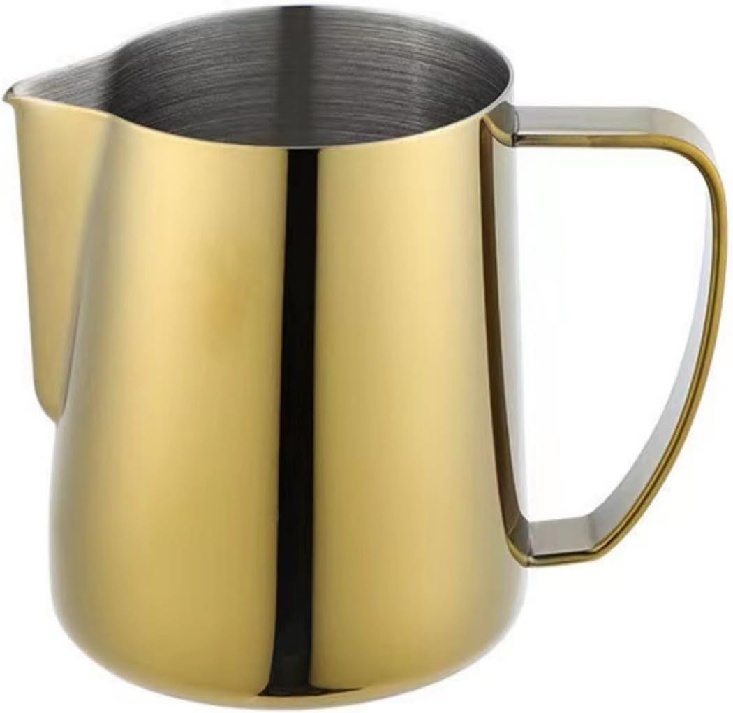 Milk Frothing Pitcher Internal and External Scale Flower Vat Fancy Frother Cup Coffee Coffee Bar Cappuccino(Silver,2000ml)