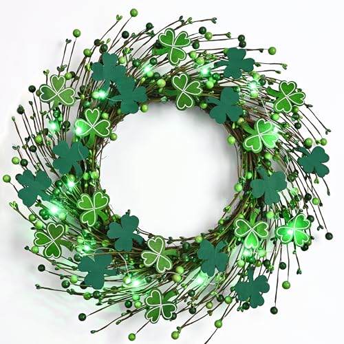 Waipfaru St Patricks Day Decorations, 18in St Patricks Day Wreath