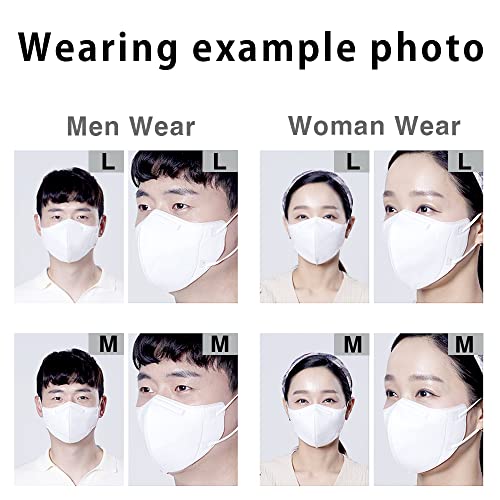 HOMSSEM [25pcs] VIUUM Deluxe Korean Face Color Mask– Soft and Durable Korea Face Mask for Adults –2D 4-Layer Filter 6Color (White-Medium) by HOMSSEM - Image 6