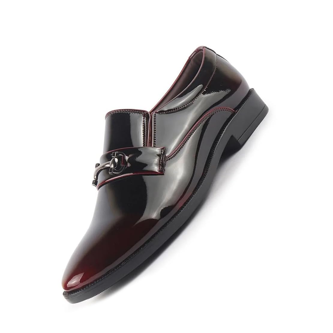 fausto Men Horsebit Buckle Patent Leather Party Formal Slip On Shoes | Extra Cushioned Insole Tuxedo Loafers for Wedding, Reception, Cocktail-picture-28