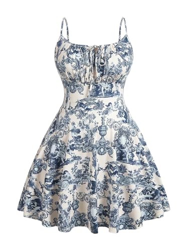 Image of Verdusa Women's Plus Size Floral Summer Dresses Boho Short Sundress Holiday Cami Flowy Dress