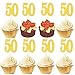 Dusenly Lot de 20 décorations de gâteau en forme de chiffre 50 doré pailleté pour 50e anniversaire anniversaire de mariage