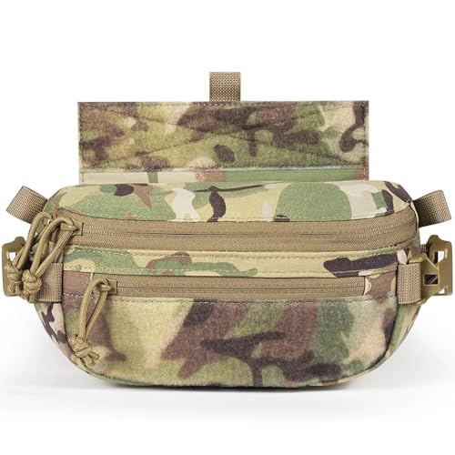 LONLOKE Tactical Hanger Pouch Compact Abdominal Dangler Drop Fanny Pack with Hook and Loop (MC)