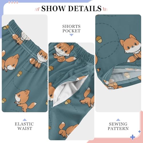 Autumn Fox Boys Long Pants Soft Trousers Elastic Waist Kids Lounge Bottoms with Pockets S-XL4