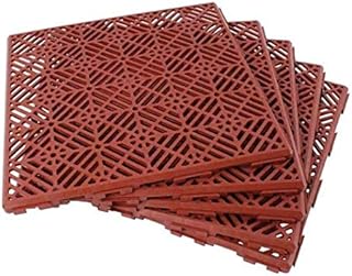 garden mile® 30cm x 30cm Plastic Garden Deck and Patio Tiles Easy to Install Interlocking Click Flooring Tiles Decking Tiles Grass Lawn Protection Bath Mat Door Mat Shower Mat (15, Green)