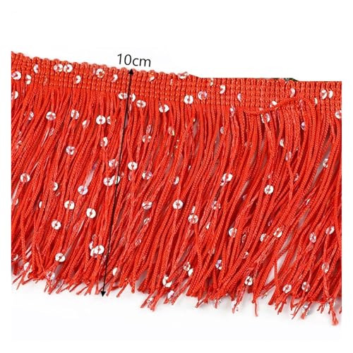 Ribete de flecos con lentejuelas de 10cm y cinta de 4 metros para coser vestidos 4