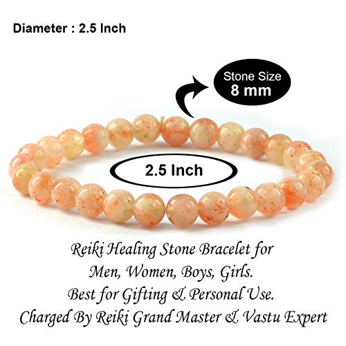 Image of Reiki Crystal Products Certified Natural Crystal Stone 8 mm Round Beads Bracelet for Men and Women | Reiki Charged Gemstone Bracelet | Multiple Stone Variants Available