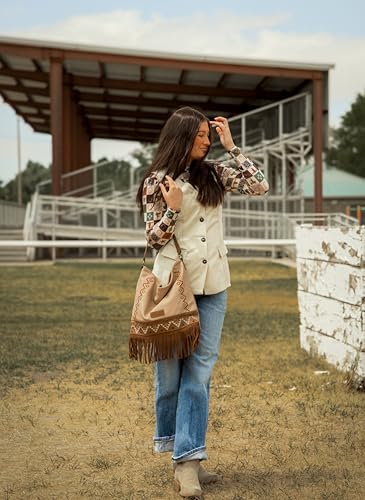 Image of Wrangler Shoulder Bag Aztec Purse Embroidered Fringe