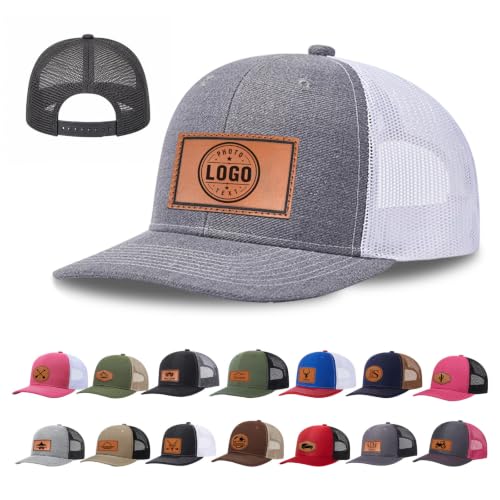 Image of Custom Hats for Men and Women, Personalized Baseball Cap with Leather Patch