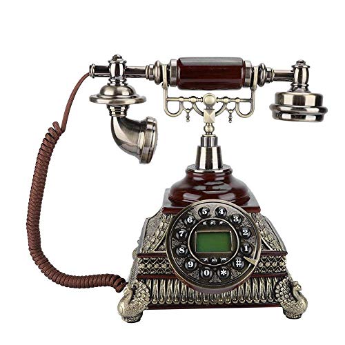 TEmkin Retro Telephone, and DTME Caller ID Vintage Telephone,IDS-8975 Upgrade Edition Pearl Vintage Telephone for Home Office Hotel Decoration,White