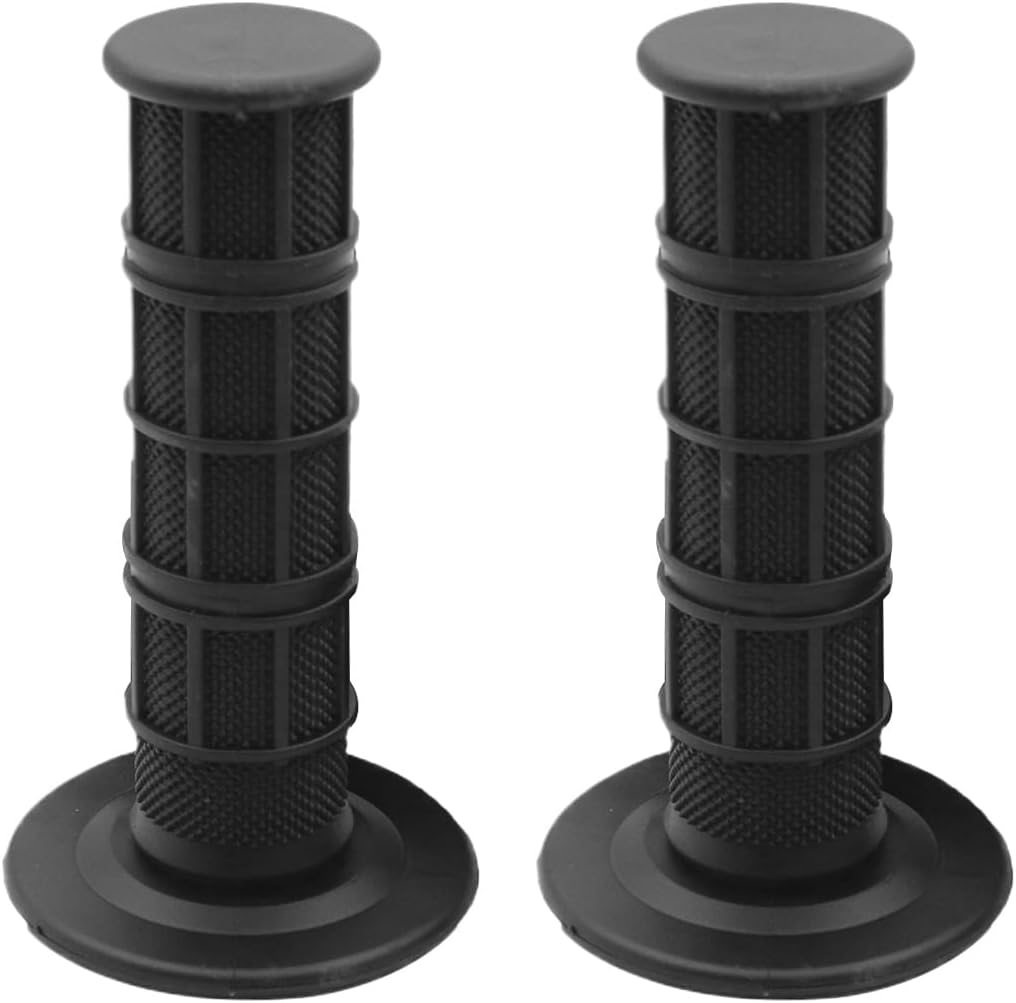 Motorcycle Hand Grips, Non Slip Rubber Bar for 7/8" 22mm/24mm Handles, Vintage Motorbike Thruster Grip, Handlebar for Hand Comfort, Universal for Motocross Scooter Dirt Bike, Open End (Black1)