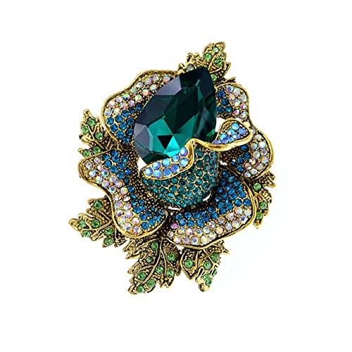 Broches fleurs strass en métal pour illuminer votre manteau d'hiver