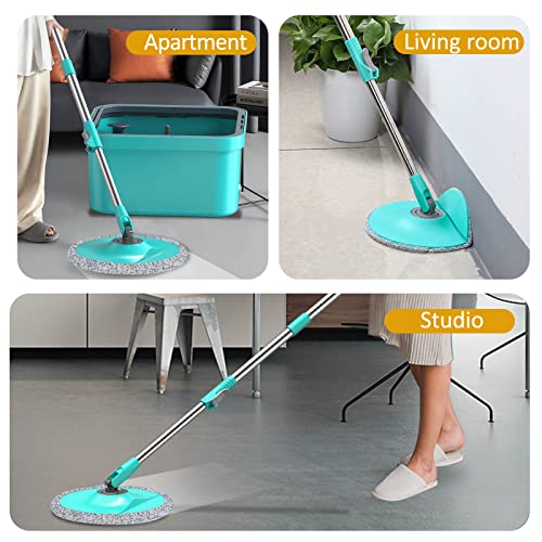 Ciwei Spin Mop And Bucket Set Cleaning System With 3 Washable Microfiber Pads Wet And Dry Use Mop Bucket With Separate Clean And Dirty Water With Adjustable Mop Pole Length #TOP6