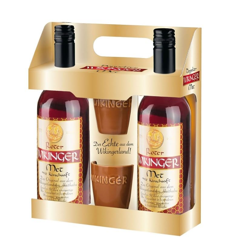 Doppelter Roter Wikinger Met 2 x 0,75 Liter incl. 2 Wikinger Met Becher