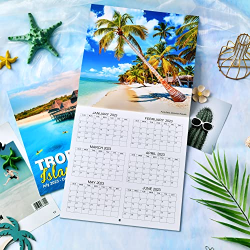 Calendar 2023-2024 - Wall Calendar 2023-2024, 18 Months From Jul 2023 - Dec 2024, 12" X 24" (Open), 12" X 12" (Closed), 2023-2024 Calendar With Daily Blocks, Perfect Calendar For Planning – Tropical Island #TOP7