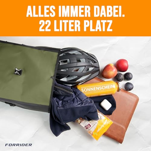 Forrider Fahrradtasche Wasserdicht für Gepäckträger [22L] mit Schultergurt & Reflektoren | Fahrrad Gepäckträgertasche… – Ansicht 2