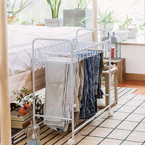 Porte-pantalons mobile blanc pour éviter les plis et optimiser les petits placards