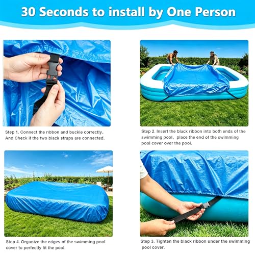 Cobertor Rectangular para Piscina Inflable 130x84 in miniatura 3