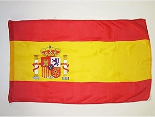 AZ FLAG Spain Flag 2' x 3' for a pole - Spanish flags 90 x 60 cm - Banner 2x3 ft with hole light polyester